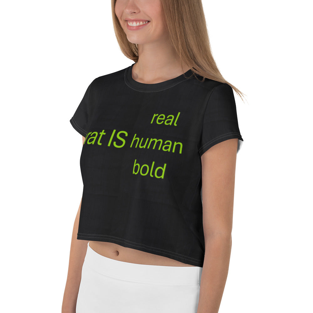 Streetwear Brat Green Crop Top. Party Crop Tee. Activewear or Runners' Top. Brat IS Real by WickedYo.